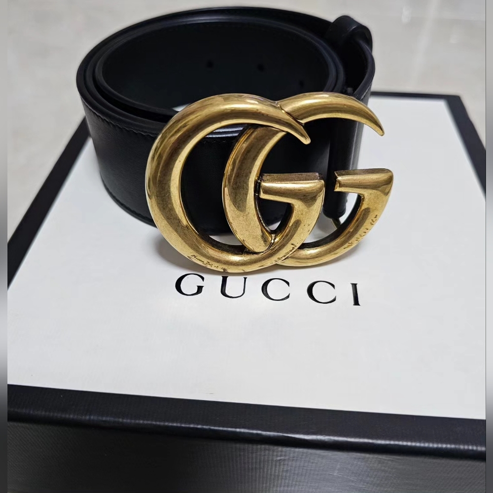 Gucci Marmont Double GG 1.5" Wide Belt